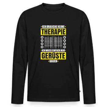 Gerüstbauer Gerüstbau Gerüstmonteur Scaffolder - Männer Premium Bio Langarmshirt - Schwarz - Vorne - Nico (187cm)
