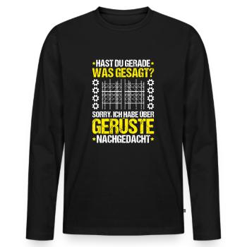 Gerüstbauer Gerüstbau Gerüstmonteur Scaffolder - Männer Premium Bio Langarmshirt - Schwarz - Vorne - Nico (187cm)