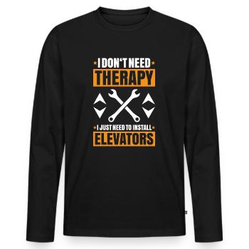 Elevator Fitter Elevator Mechanic Elevator Mechanic - Men's Premium Organic Long Sleeve Shirt - black - Front - Nico (187cm)