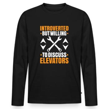 Elevator Fitter Elevator Mechanic Elevator Mechanic - Men's Premium Organic Long Sleeve Shirt - black - Front - Nico (187cm)