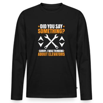Elevator Fitter Elevator Mechanic Elevator Mechanic - Men's Premium Organic Long Sleeve Shirt - black - Front - Nico (187cm)