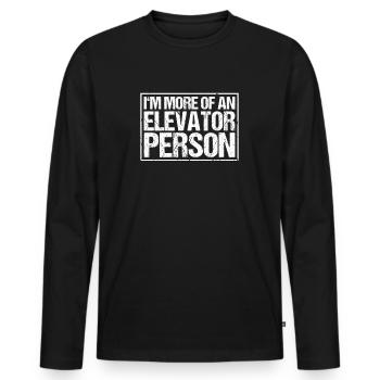 Elevator Fitter Elevator Mechanic Elevator Mechanic - Men's Premium Organic Long Sleeve Shirt - black - Front - Nico (187cm)