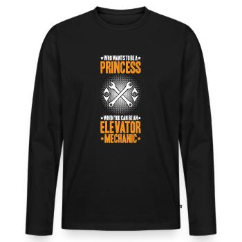 Elevator Fitter Elevator Mechanic Elevator Mechanic - Men's Premium Organic Long Sleeve Shirt - black - Front - Nico (187cm)