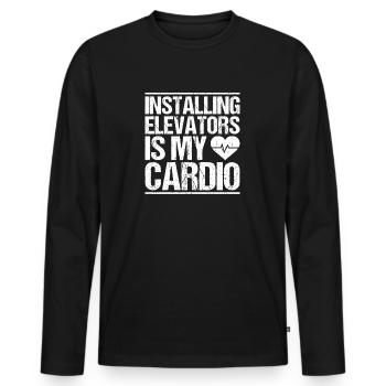 Elevator Fitter Elevator Mechanic Elevator Mechanic - Men's Premium Organic Long Sleeve Shirt - black - Front - Nico (187cm)