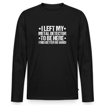 Détecteur Sondler Détecteur de métaux - T-shirt manches longues Premium bio Homme - noir - Devant - Nico (187cm)