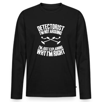 Détecteur Sondler Détecteur de métaux - T-shirt manches longues Premium bio Homme - noir - Devant - Nico (187cm)