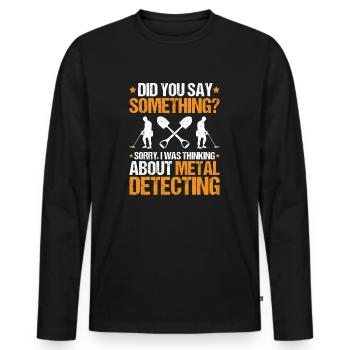 Détecteur Sondler Détecteur de métaux - T-shirt manches longues Premium bio Homme - noir - Devant - Nico (187cm)