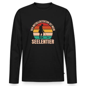 Sondengänger Sondler Metalldetektor Detectorist - Männer Premium Bio Langarmshirt - Schwarz - Vorne - Nico (187cm)