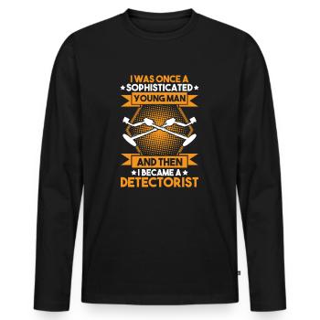 Détecteur Sondler Détecteur de métaux - T-shirt manches longues Premium bio Homme - noir - Devant - Nico (187cm)