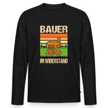 Bauer Im Widerstand Landwirt Protest Demonstration - Männer Premium Bio Langarmshirt - Schwarz - Vorne - Nico (187cm)