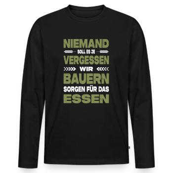 Bauernprotest Landwirt Demo Treckerdemo Traktor - Männer Premium Bio Langarmshirt - Schwarz - Vorne - Nico (187cm)