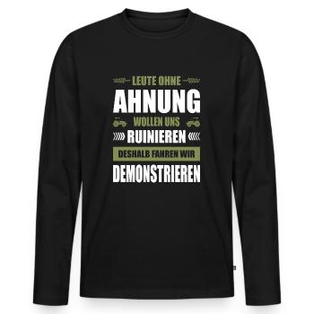 Landwirt Demonstration Bauerndemo Protest Demo - Männer Premium Bio Langarmshirt - Schwarz - Vorne - Nico (187cm)