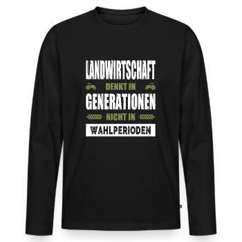 Bauernproteste 2024 Bauerndemo Landwirt Demo - Männer Premium Bio Langarmshirt - Schwarz - Vorne - Nico (187cm)