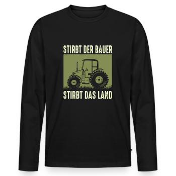 Bauernproteste 2024 Bauerndemo Landwirt Demo - Männer Premium Bio Langarmshirt - Schwarz - Vorne - Nico (187cm)