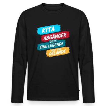 Daycare Leavers 2025 School Enrollment Schoolchild - Men's Premium Organic Long Sleeve Shirt - black - Front - Nico (187cm)