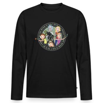 Rick And Morty Freunde Und Andere Parasiten - Männer Premium Bio Langarmshirt - Schwarz - Vorne - Nico (187cm)