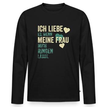 Ringer Ring Ringen Spruch Geschenk - Männer Premium Bio Langarmshirt - Schwarz - Vorne - Nico (187cm)