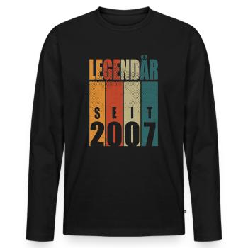 Légendaire depuis 2007 Vintage anniversaire 17 cadeau - T-shirt manches longues Premium bio Homme - noir - Devant - Nico (187cm)