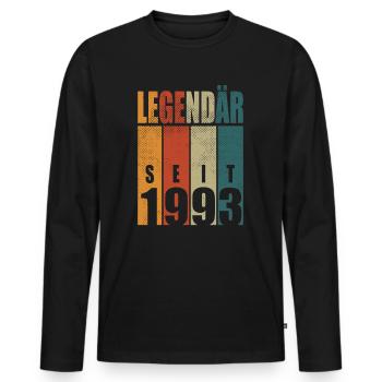 Légendaire depuis 1993 Vintage anniversaire 31 cadeau - T-shirt manches longues Premium bio Homme - noir - Devant - Nico (187cm)