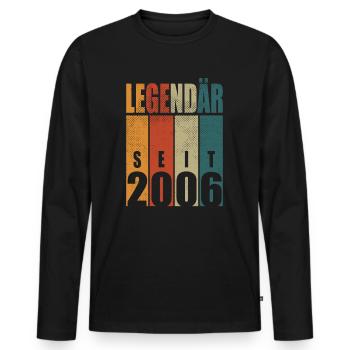 Legendär seit 2006 Jahrgang Geburtstag 18 Geschenk - Männer Premium Bio Langarmshirt - Schwarz - Vorne - Nico (187cm)
