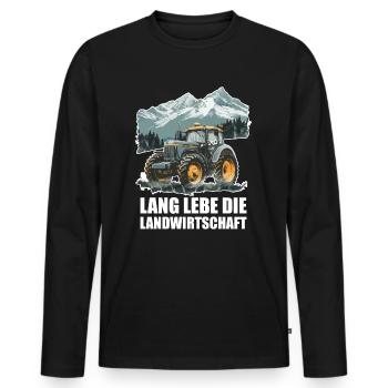 Trecker Berge - Männer Premium Bio Langarmshirt - Schwarz - Vorne - Nico (187cm)