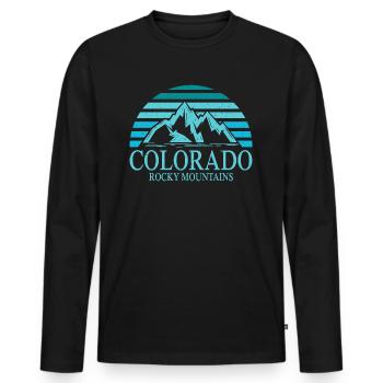 Colorado Mountain Rocky - Men's Premium Organic Long Sleeve Shirt - black - Front - Nico (187cm)