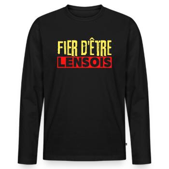 Lens Football supporter Lensois fier foot sang or - T-shirt manches longues Premium bio Homme - noir - Devant - Nico (187cm)