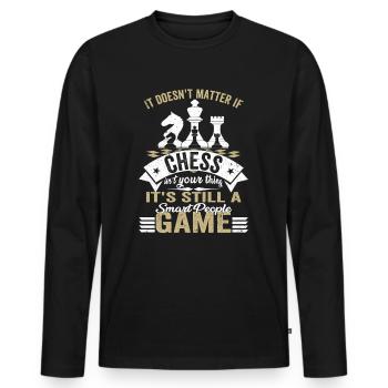 Jeu d’échecs - Jeu d’échecs amusant - T-shirt manches longues Premium bio Homme - noir - Devant - Nico (187cm)