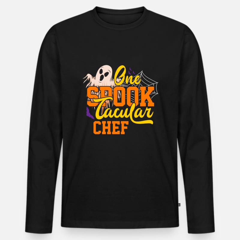 Halloween One Spooktacular Chef - Männer Premium Bio Langarmshirt - Schwarz