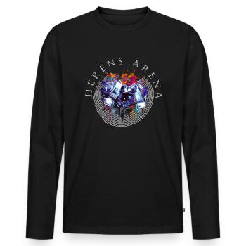 Herens Arena, Hernenkuh - Männer Premium Bio Langarmshirt - Schwarz - Vorne - Nico (187cm)