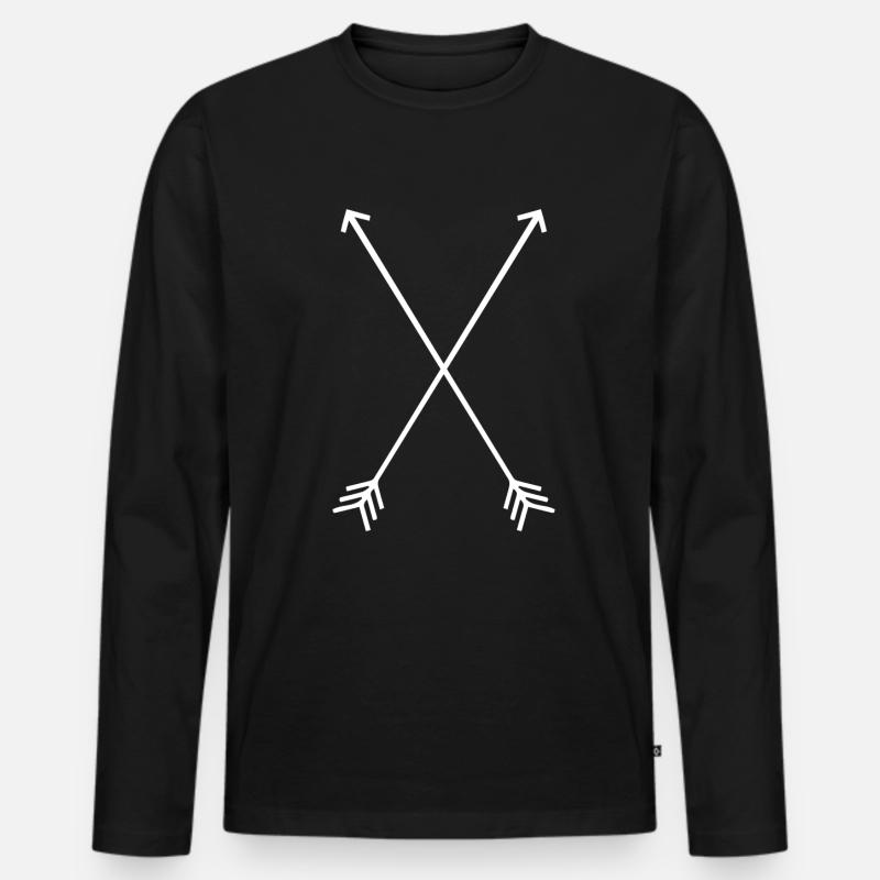 Bogenschießen - Männer Premium Bio Langarmshirt - Schwarz