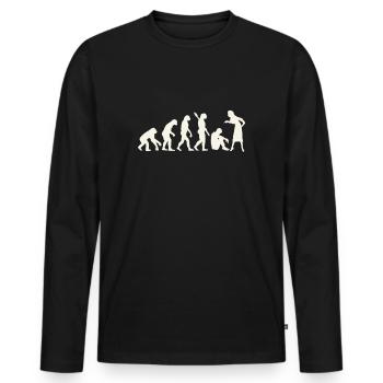 célibataire - T-shirt manches longues Premium bio Homme - noir - Devant - Nico (187cm)