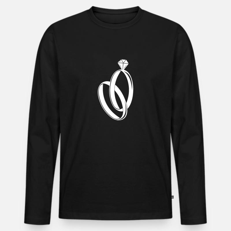 Hochzeit - Männer Premium Bio Langarmshirt - Schwarz