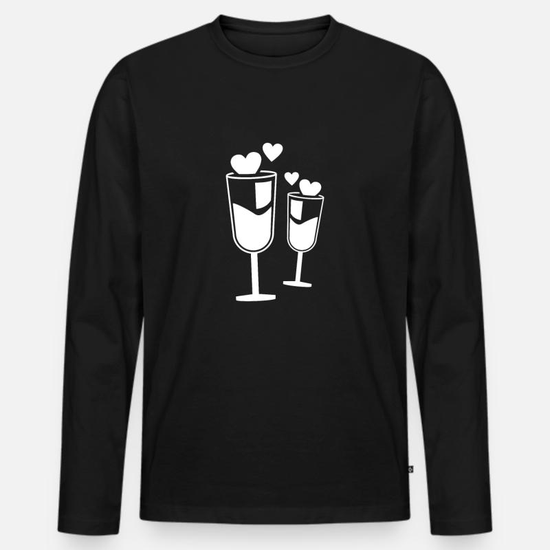 Hochzeit - Männer Premium Bio Langarmshirt - Schwarz