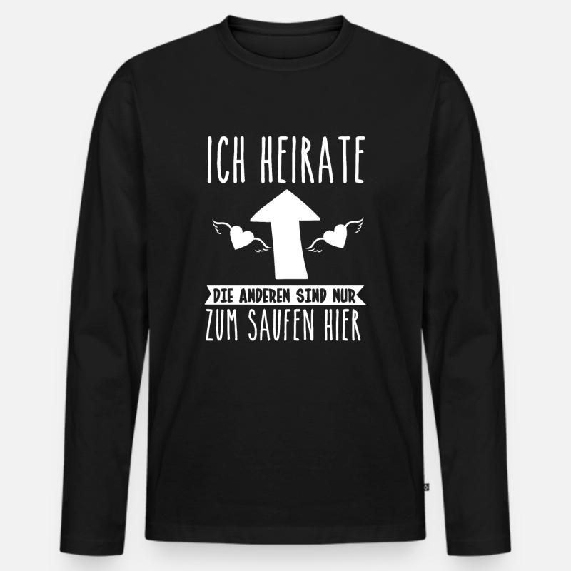 Verlobung Hochzeit Bräutigam - Männer Premium Bio Langarmshirt - Schwarz