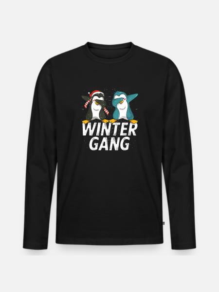 Winter Cold Snow Weather - Men's Premium Organic Long Sleeve Shirt - black