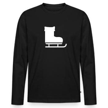 Winter - Männer Premium Bio Langarmshirt - Schwarz - Vorne - Nico (187cm)