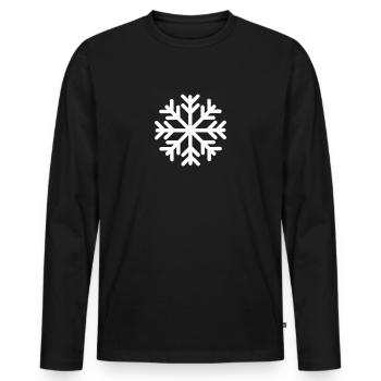 Winter - Männer Premium Bio Langarmshirt - Schwarz - Vorne - Nico (187cm)