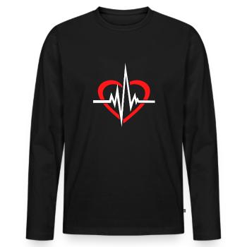 paramedic - Men's Premium Organic Long Sleeve Shirt - black - Front - Nico (187cm)