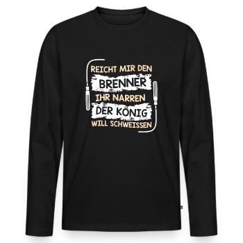 Schweißer Schweissen Schweißen Schweisser - Männer Premium Bio Langarmshirt - Schwarz - Vorne - Nico (187cm)