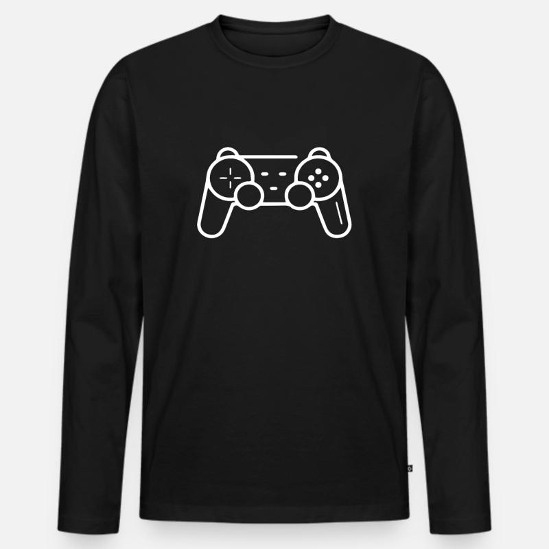 Gaming - Männer Premium Bio Langarmshirt - Schwarz