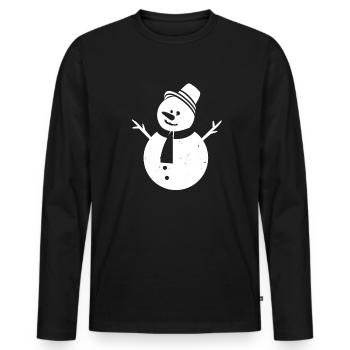Winter - Männer Premium Bio Langarmshirt - Schwarz - Vorne - Nico (187cm)