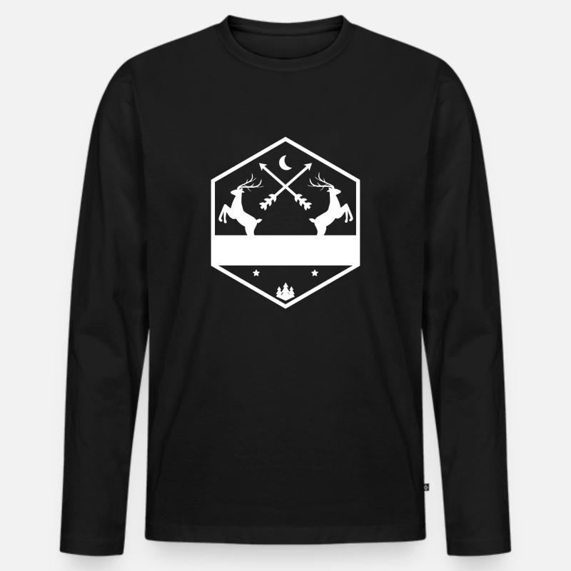 Jäger - Männer Premium Bio Langarmshirt - Schwarz