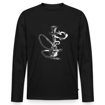 Shisha - T-shirt manches longues Premium bio Homme - noir - Devant - Nico (187cm)