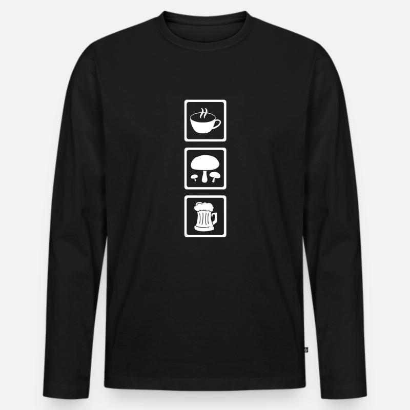 Pilzsammler - Männer Premium Bio Langarmshirt - Schwarz