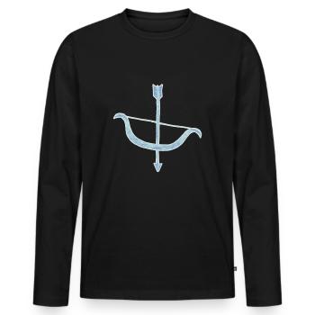 tir à l'arc - T-shirt manches longues Premium bio Homme - noir - Devant - Nico (187cm)