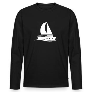 Boot - Männer Premium Bio Langarmshirt - Schwarz - Vorne - Nico (187cm)
