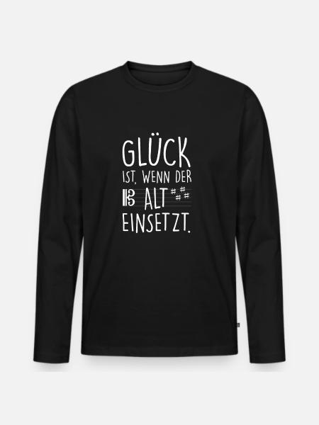 Glück Wenn Alt Einsetzt Chor Chorprobe Singen - Männer Premium Bio Langarmshirt - Schwarz