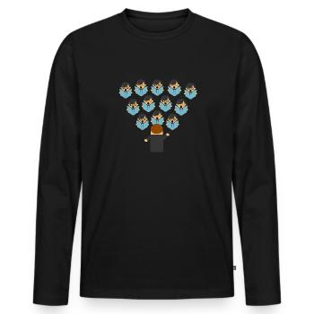 Choir - Men's Premium Organic Long Sleeve Shirt - black - Front - Nico (187cm)