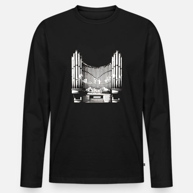 Orgel - Männer Premium Bio Langarmshirt - Schwarz